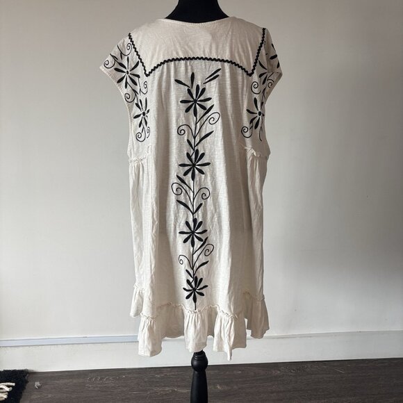 Free People Floral Embroidered Oversized Tunic Top Women’s Medium Boho Peasant - Picture 7 of 16